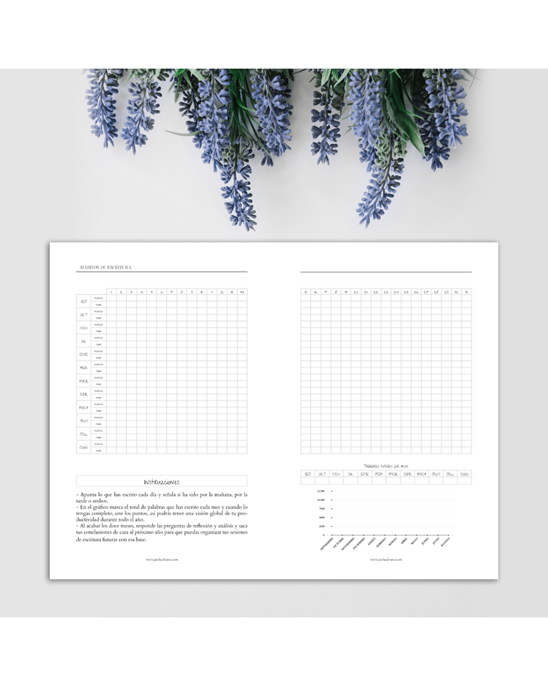 agenda para escritores imprimible 2024-2025